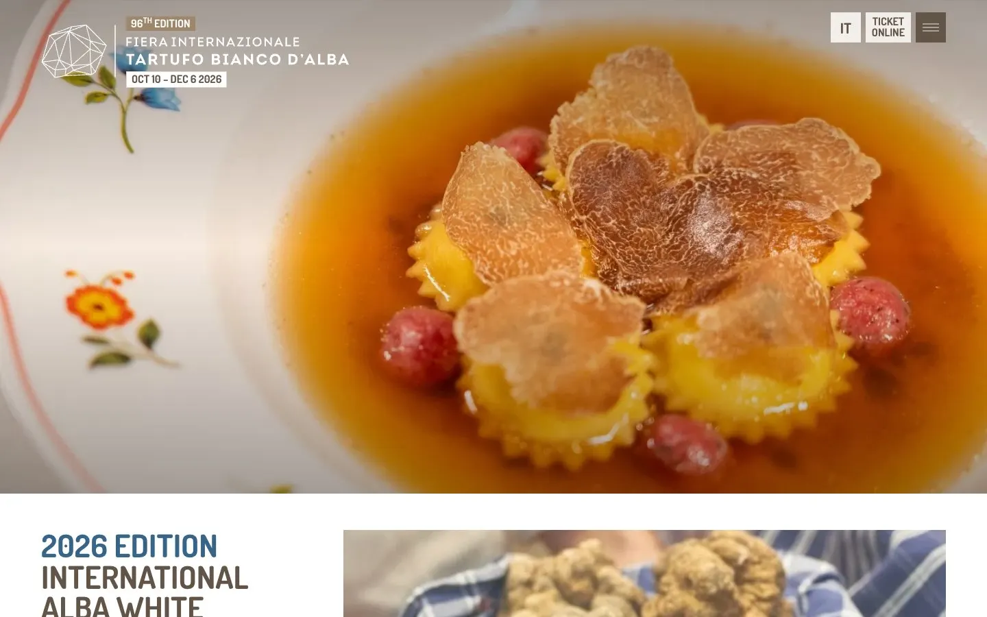 الموقع الإلكتروني لـ International Alba White Truffle Fair