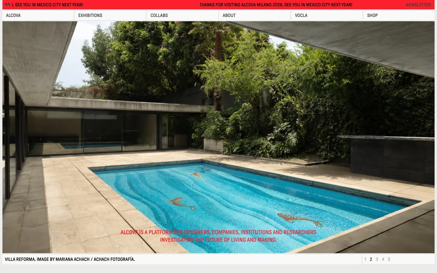 Die Website von Alcova Mexico City