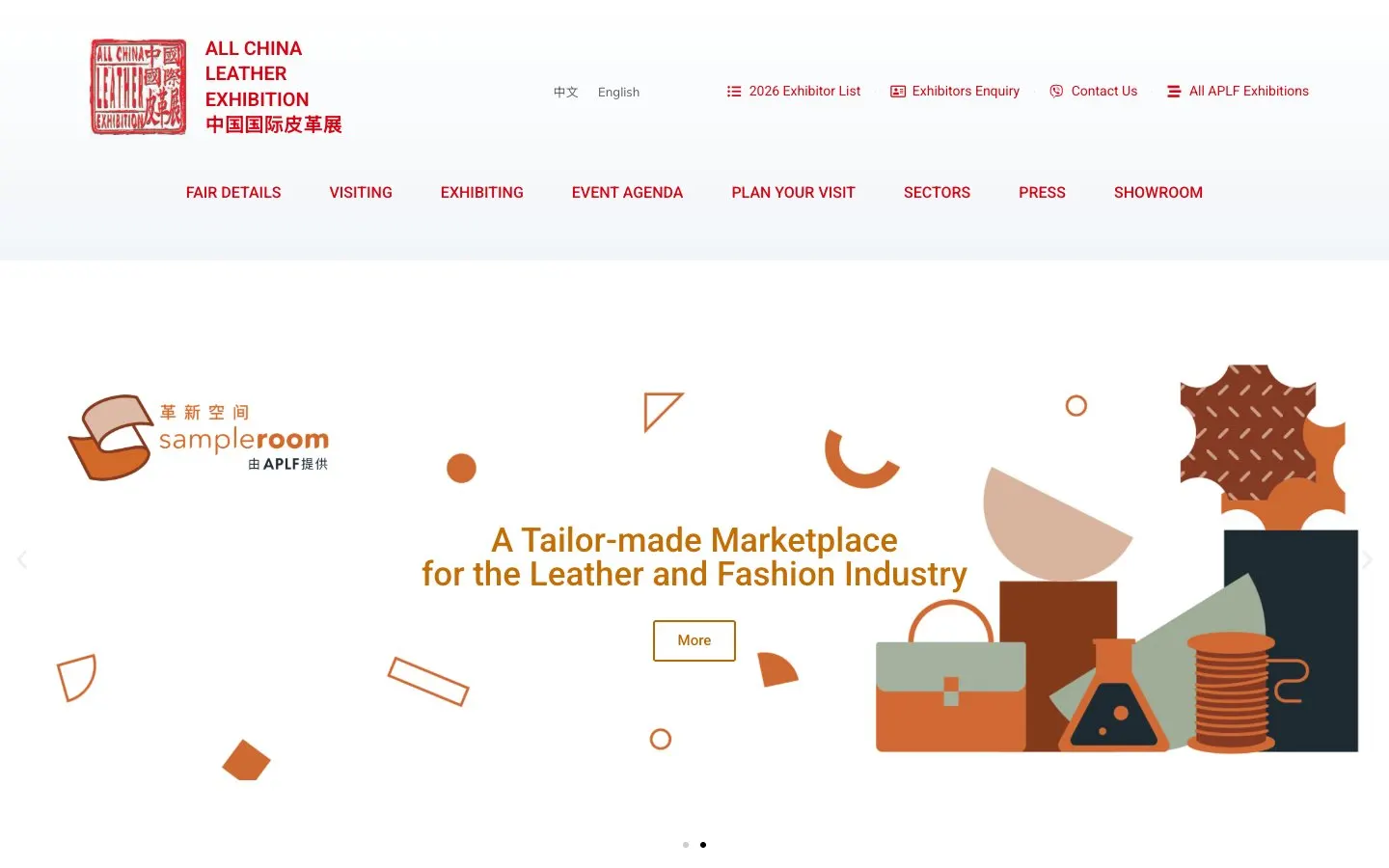 The website of All China Leather Exhibition (ACLE)