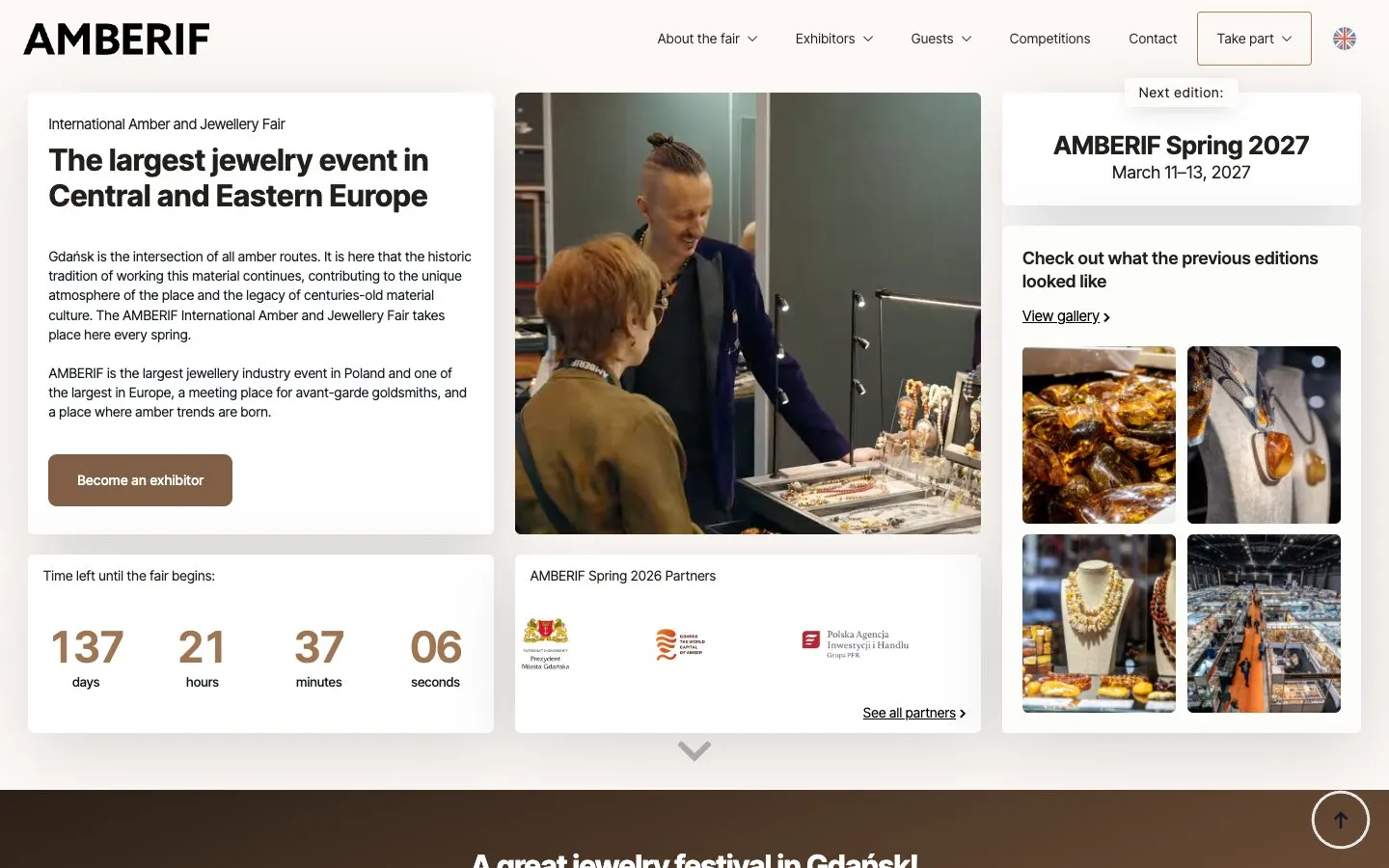 The website of AMBERIF – International Amber and Jewellery Fair