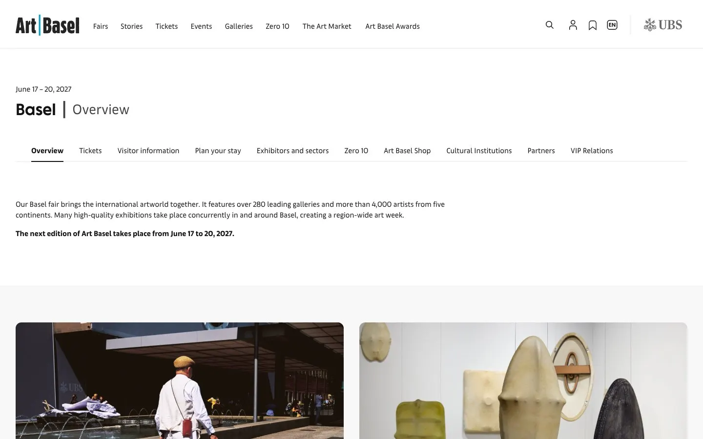 The website of Art Basel