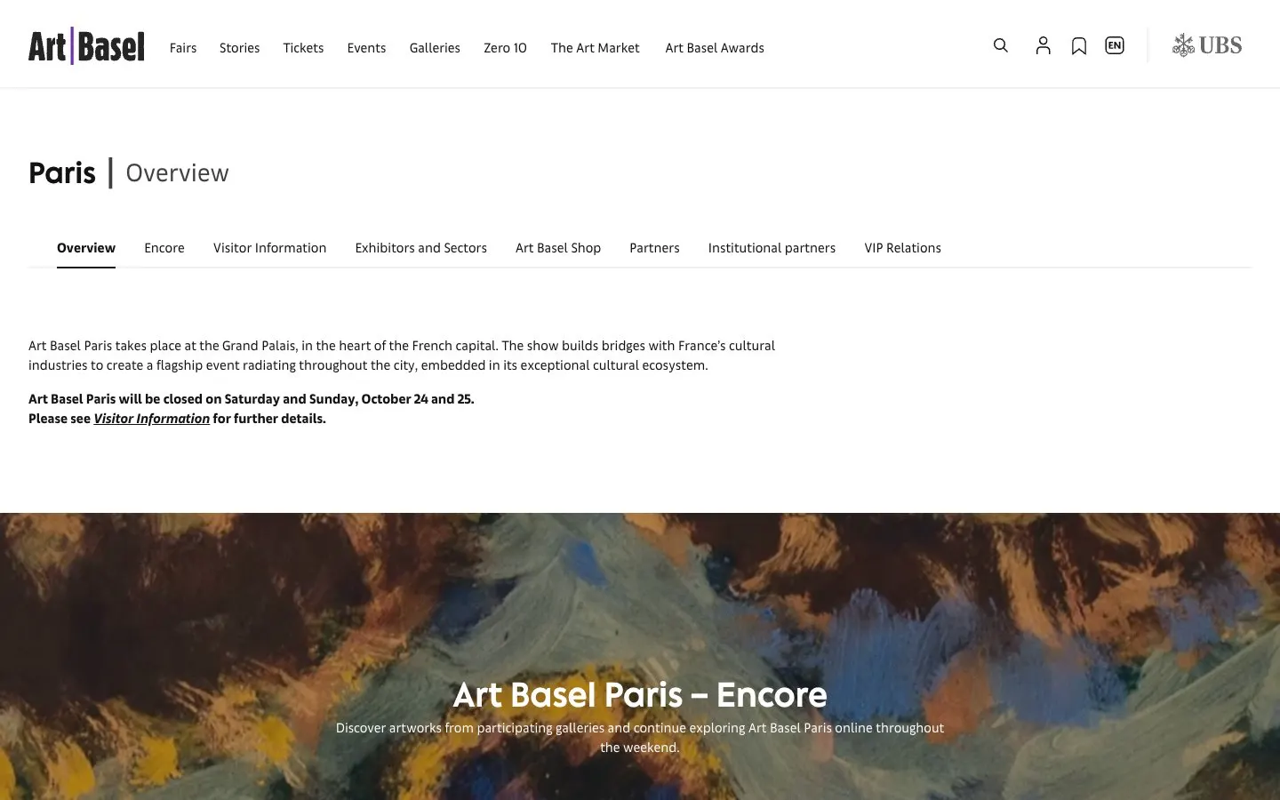 Le site de Art Basel Paris