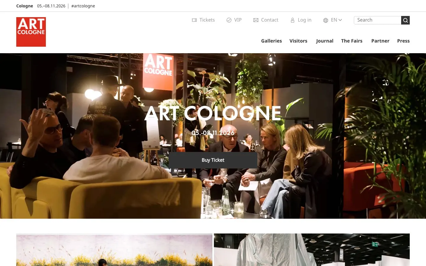 The website of Art Cologne