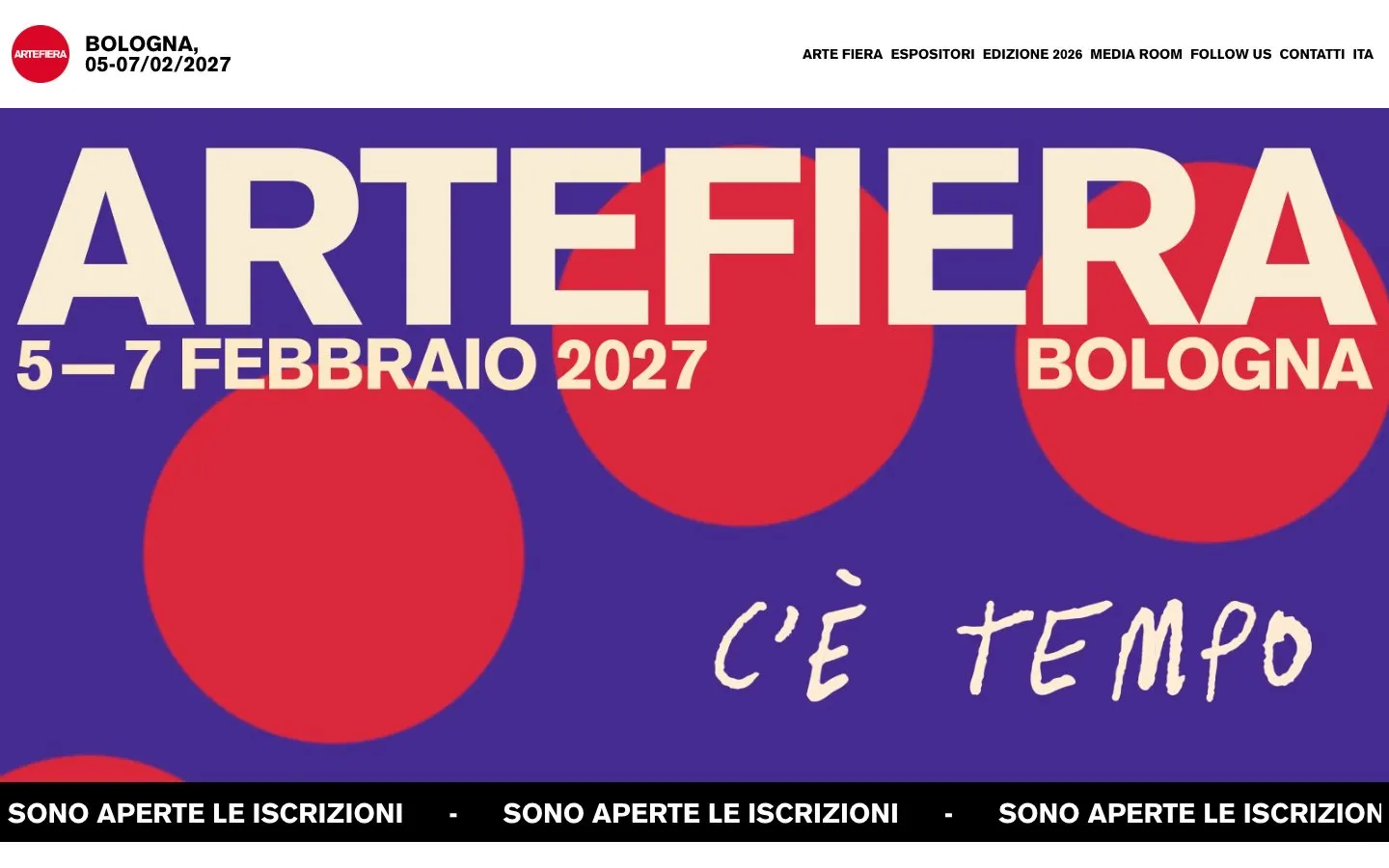 The website of Arte Fiera
