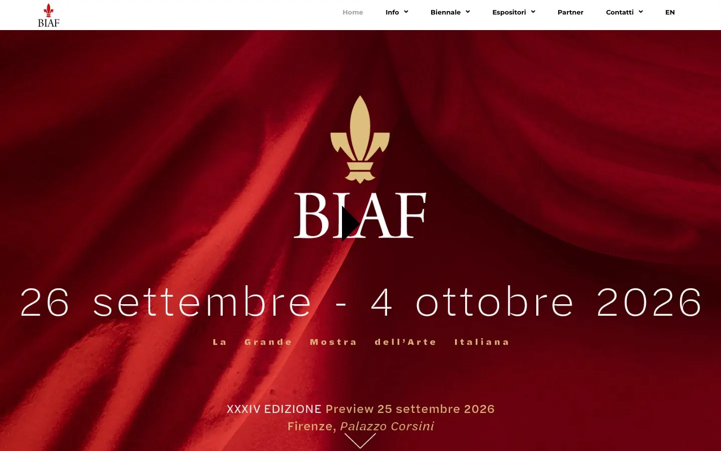 Сайт выставки BIAF – Biennale Internazionale dell'Antiquariato di Firenze
