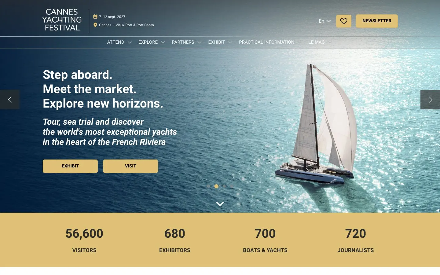 The website of Cannes Yachting Festival