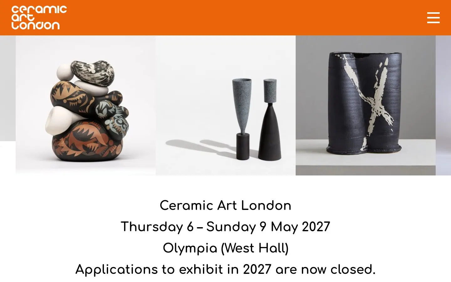 The website of Ceramic Art London