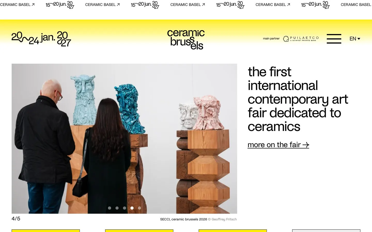 The website of Ceramic Brussels