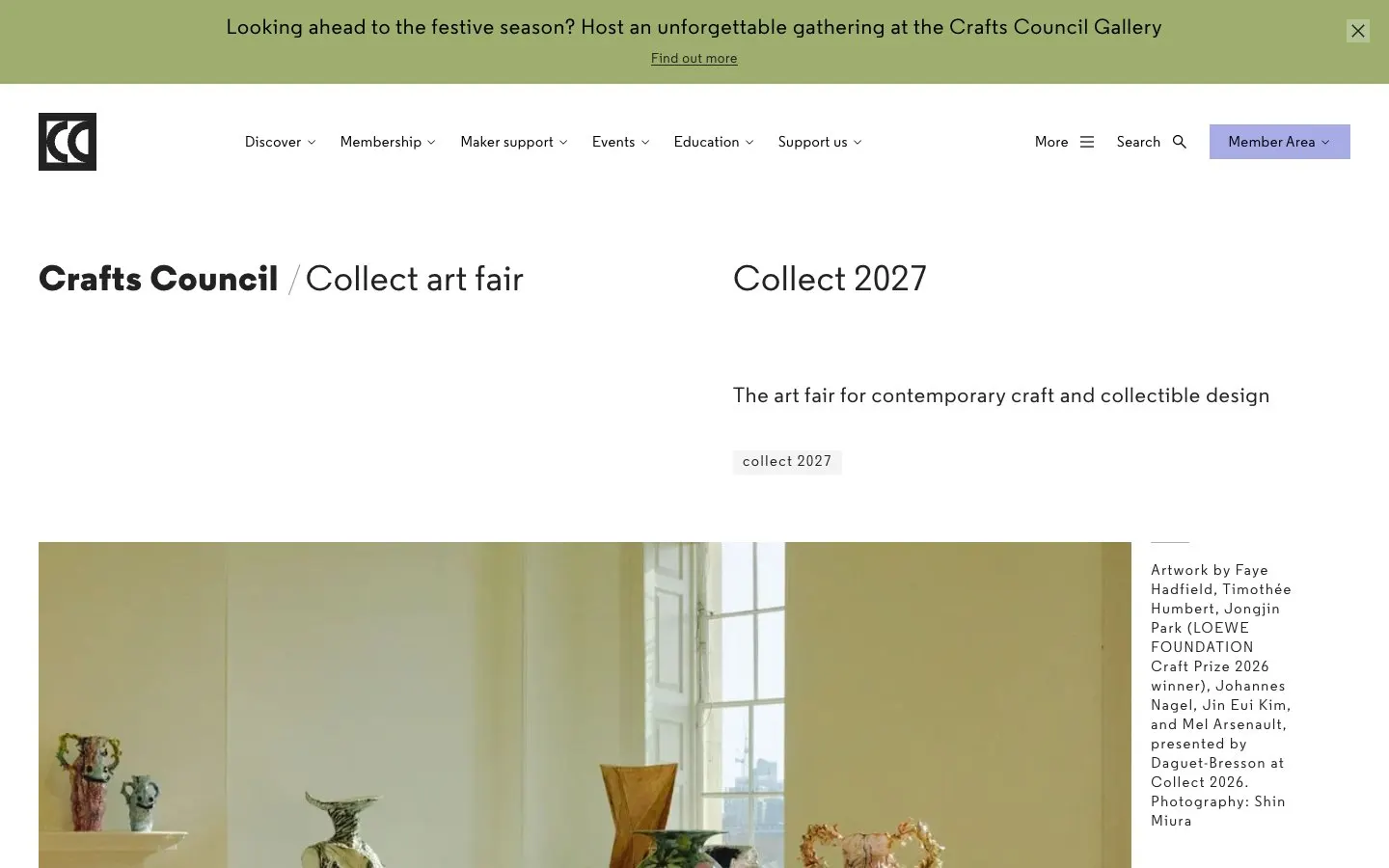 The website of Collect