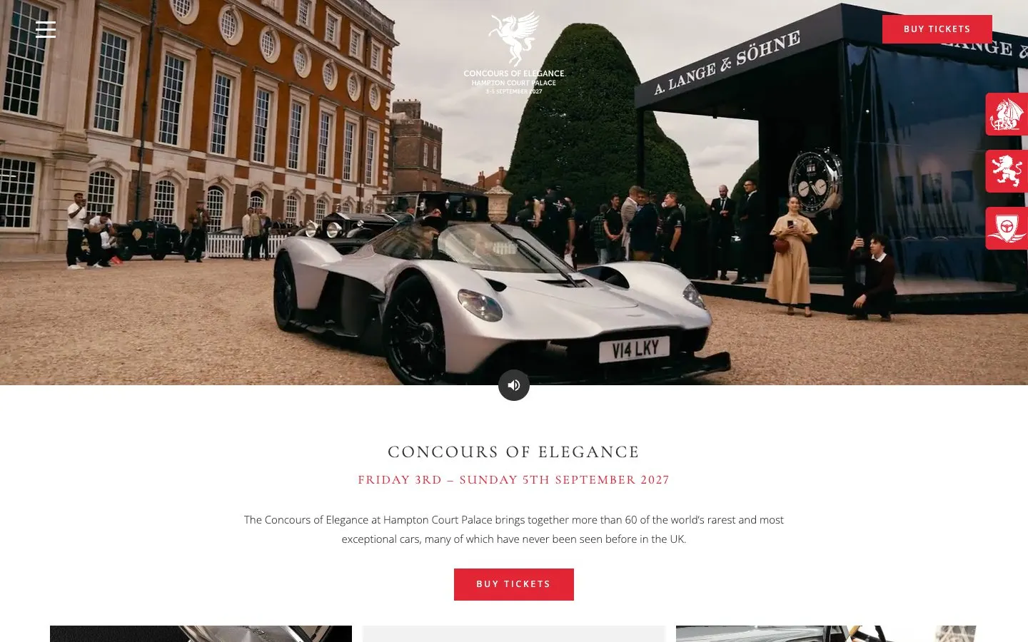The website of Concours of Elegance Hampton Court