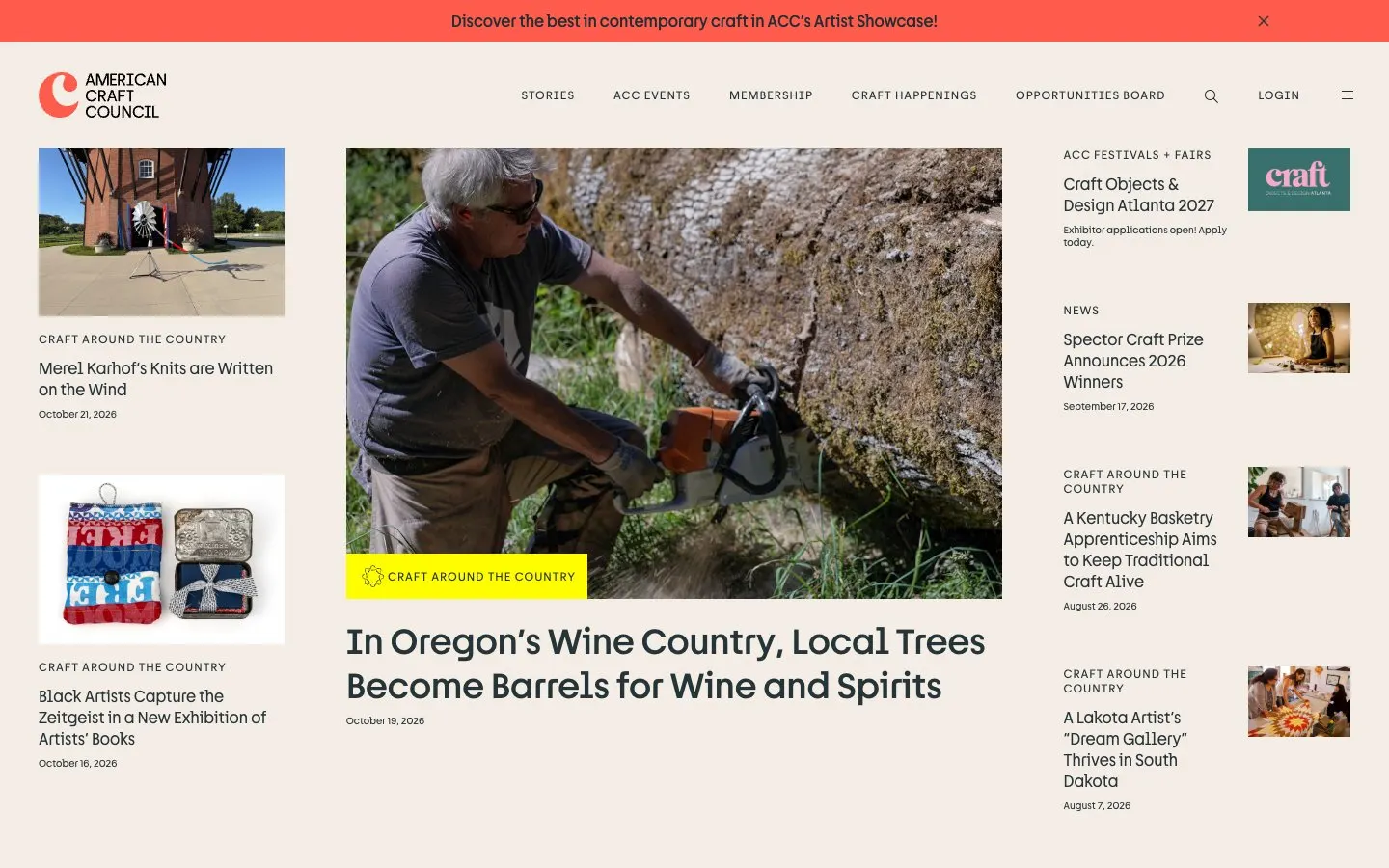 The website of Craft Objects & Design Atlanta