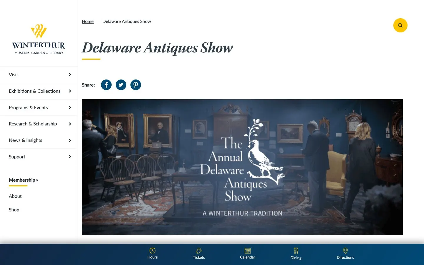 The website of Delaware Antiques Show