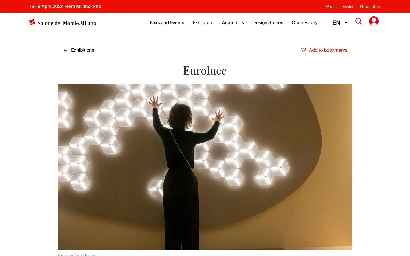 The website of Euroluce