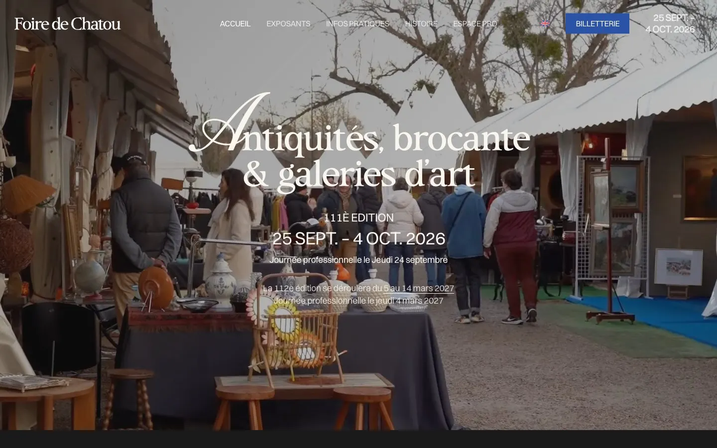 The website of Foire de Chatou