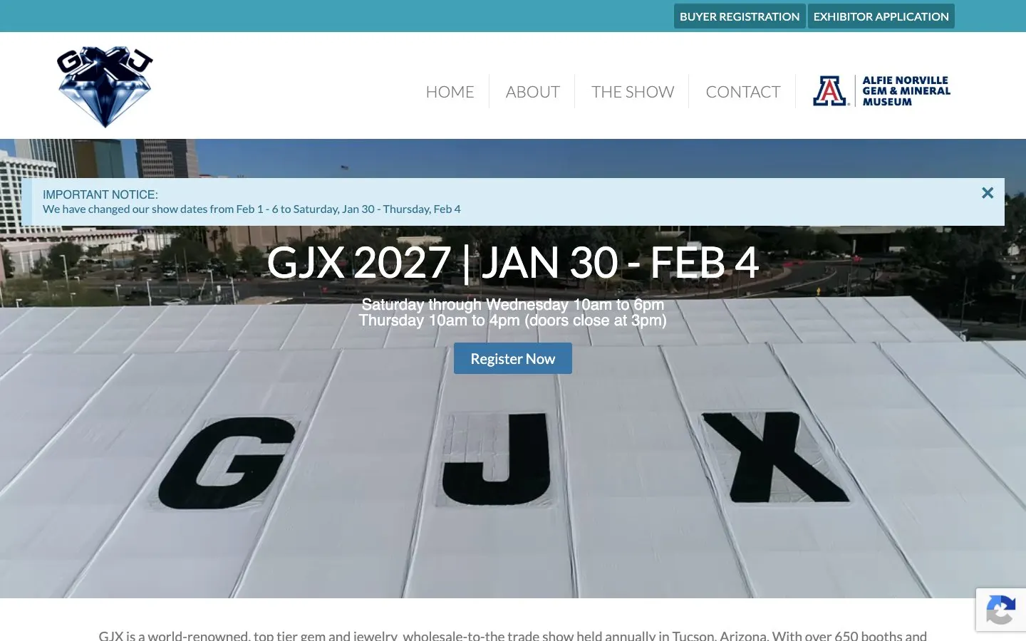 The website of GJX – Gem & Jewelry Exchange