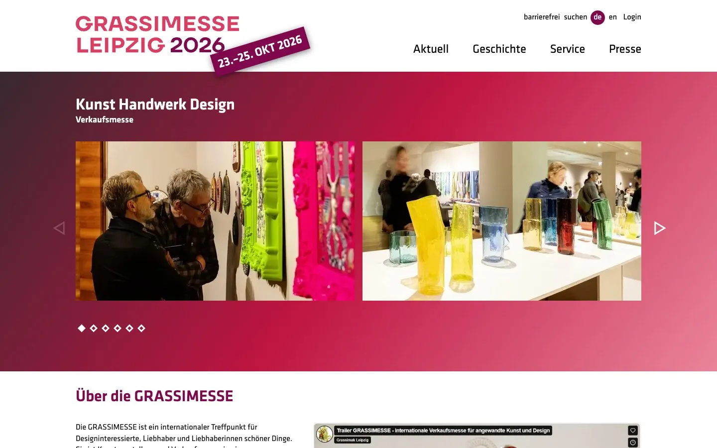 Die Website von Grassimesse