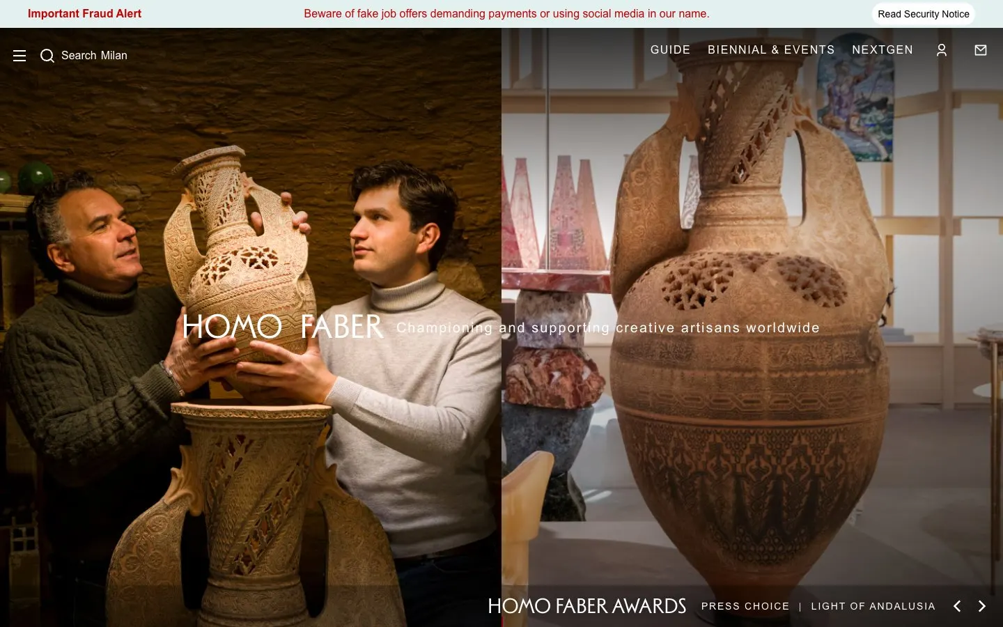 Il sito di Homo Faber