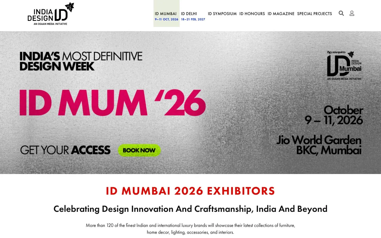 The website of India Design ID