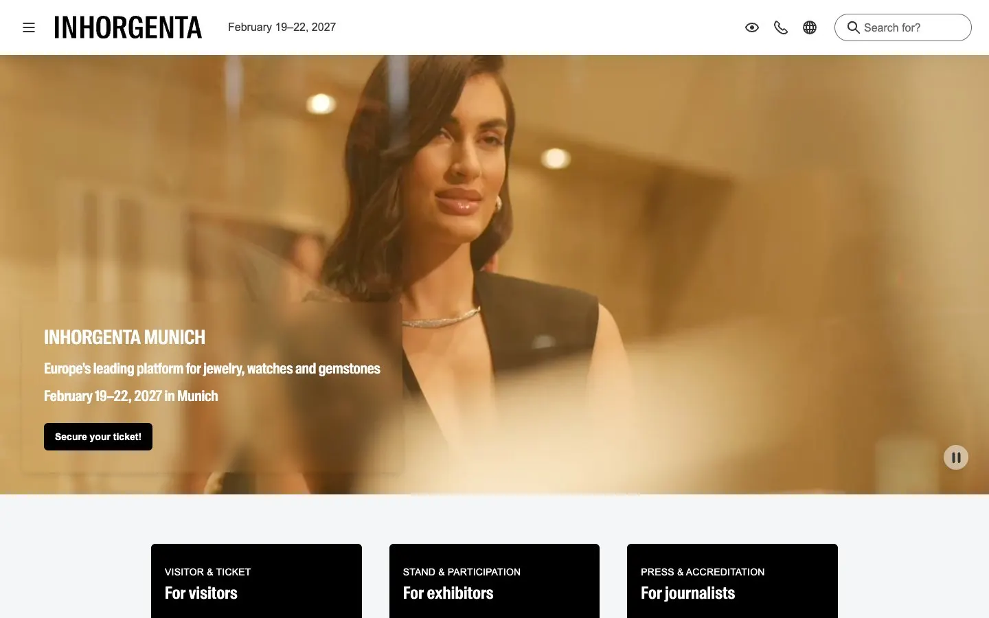 The website of INHORGENTA MUNICH