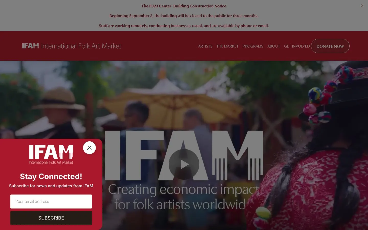 Il sito di International Folk Art Market