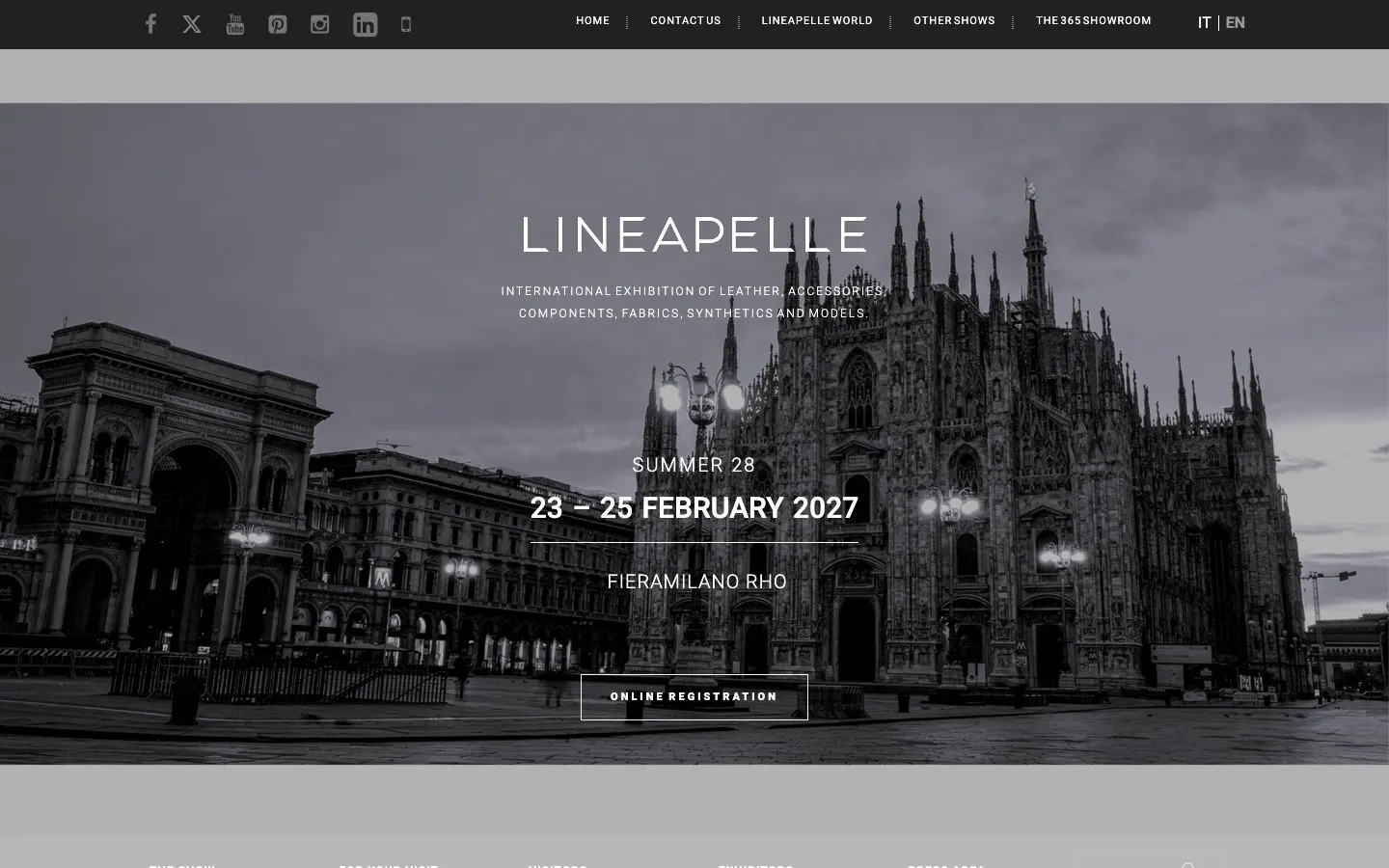 The website of Lineapelle