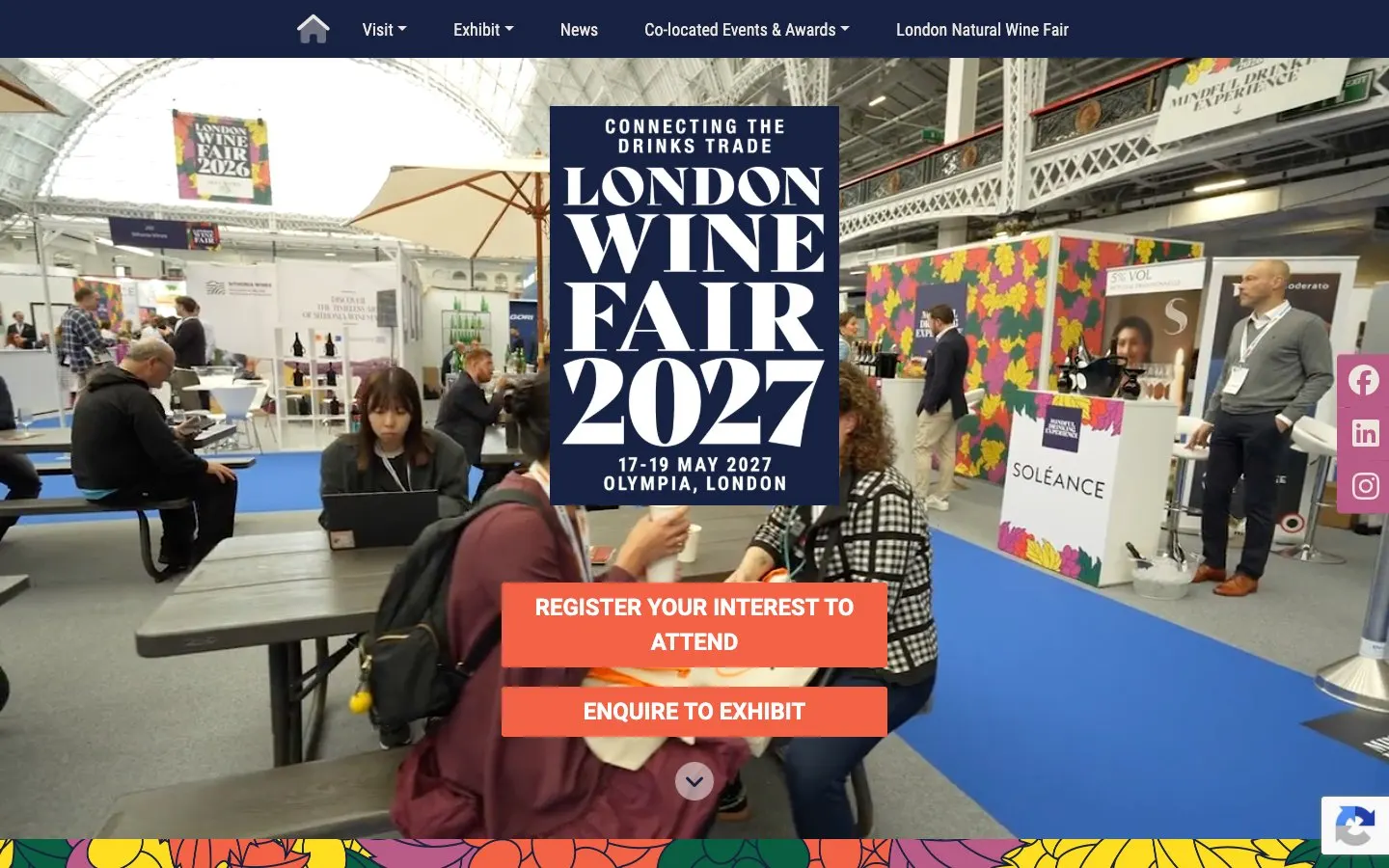 The website of London Wine Fair