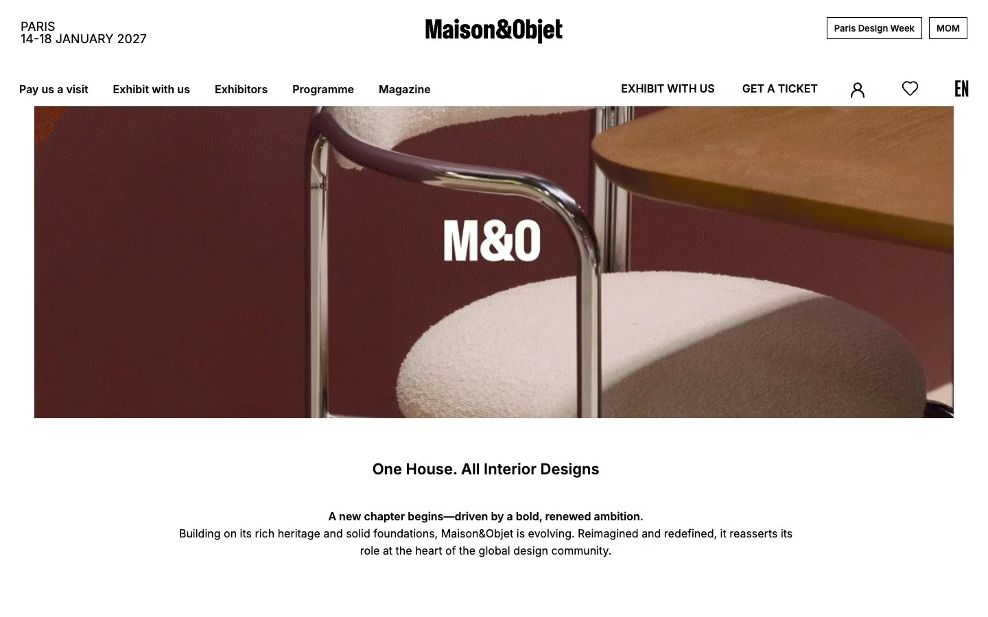 The website of Maison&Objet Paris