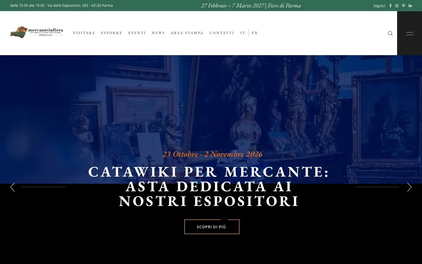 The website of Mercanteinfiera