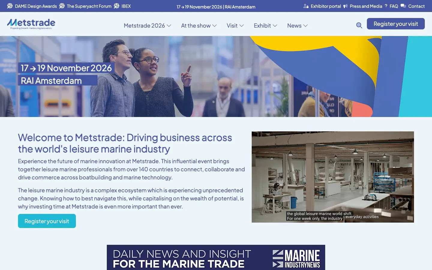 The website of Metstrade