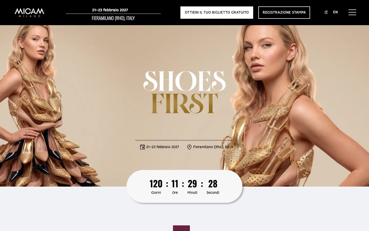 The website of MICAM Milano
