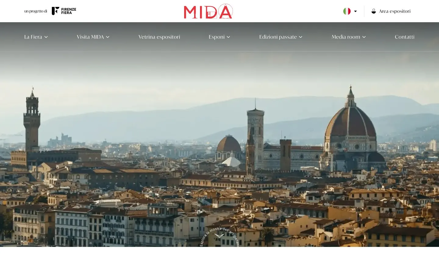The website of MIDA – Mostra Internazionale dell'Artigianato