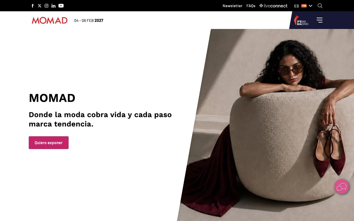 The website of MOMAD