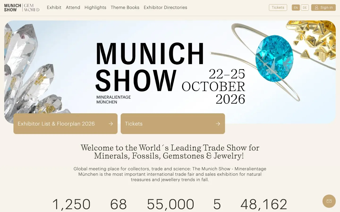 الموقع الإلكتروني لـ The Munich Show – Mineralientage München