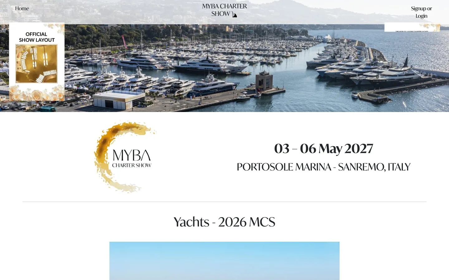 The website of MYBA Charter Show