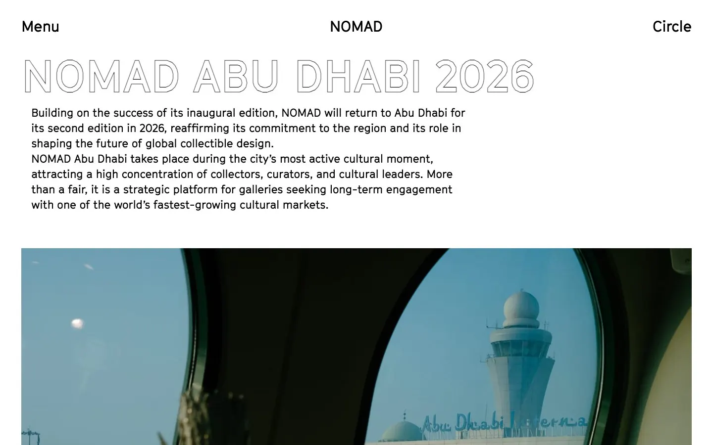 الموقع الإلكتروني لـ NOMAD Abu Dhabi