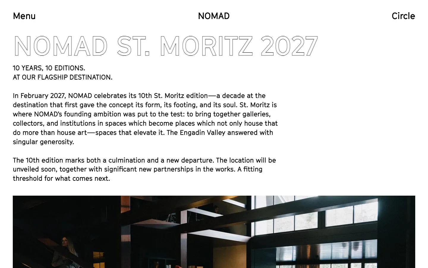 The website of NOMAD St. Moritz