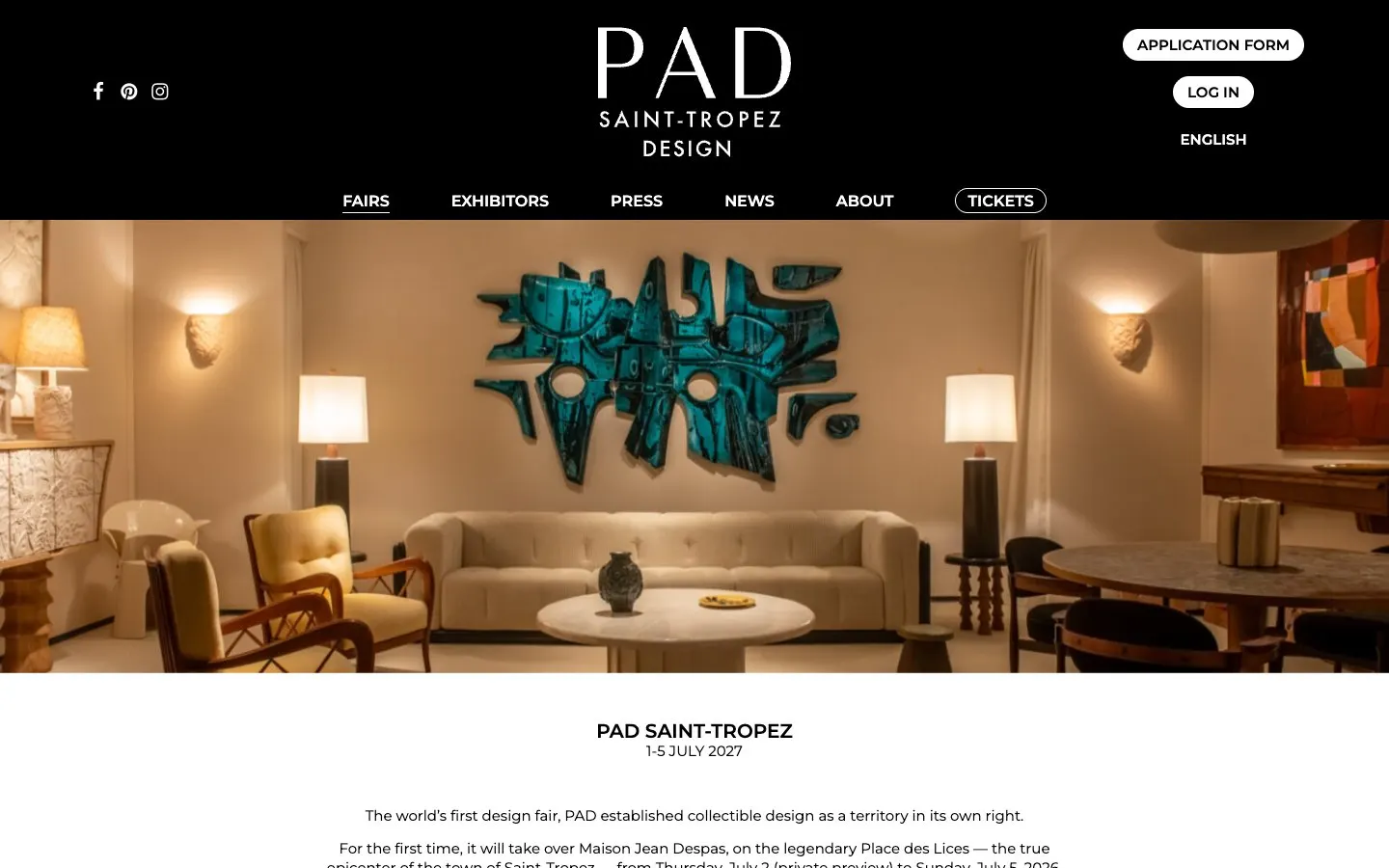 The website of PAD Saint-Tropez