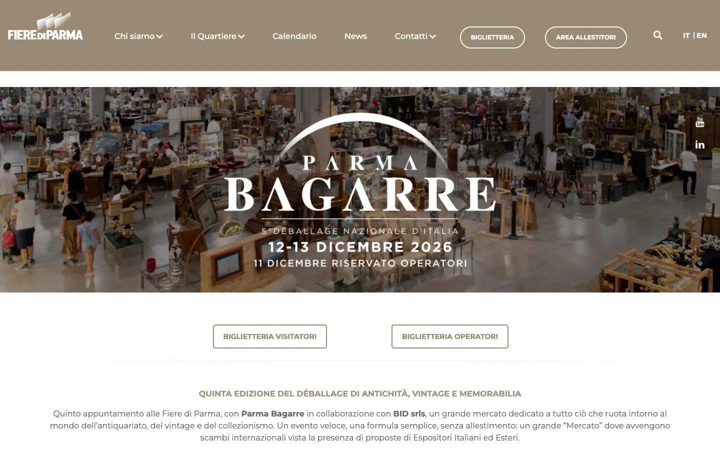 The website of Parma Bagarre