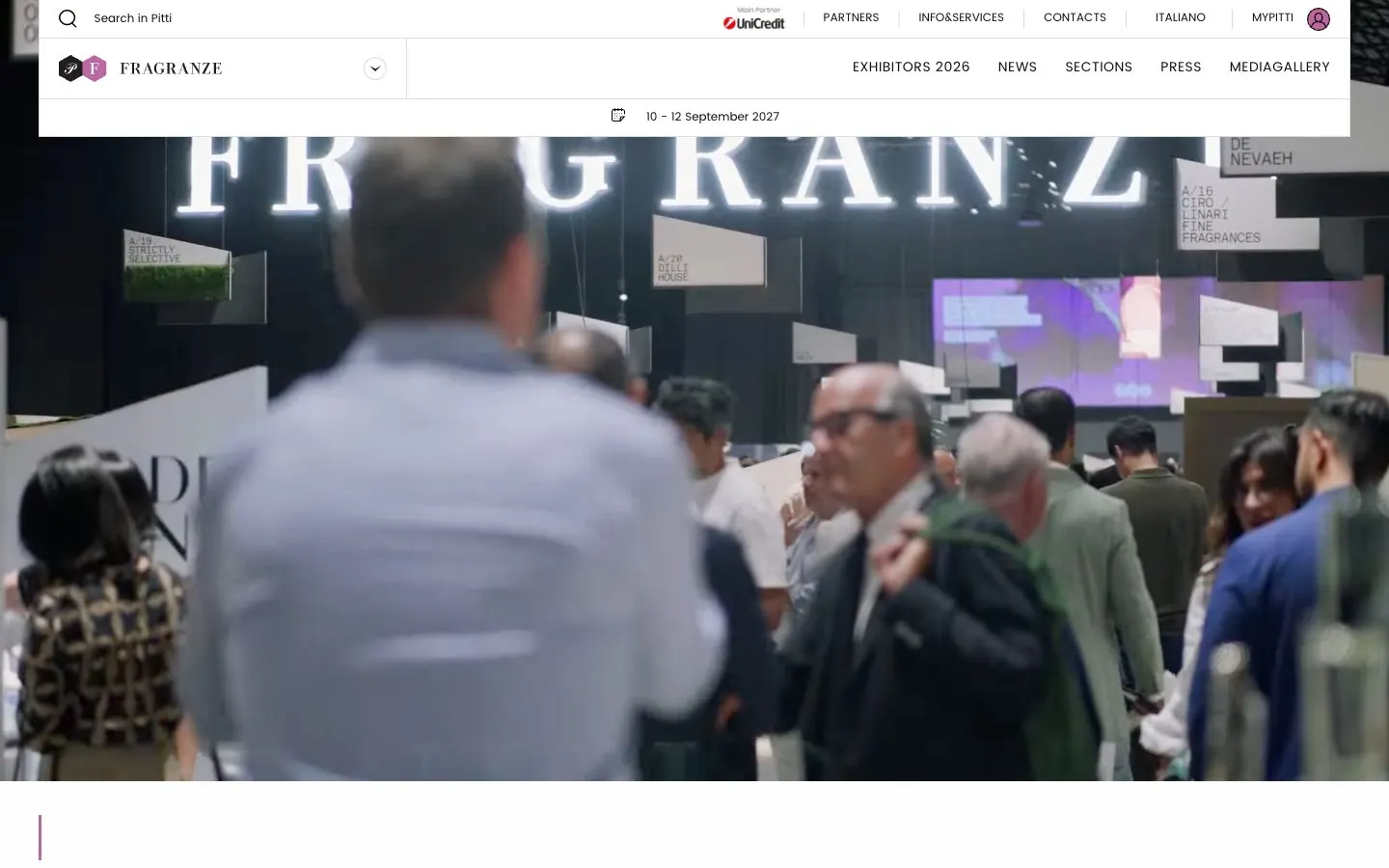 The website of Pitti Fragranze