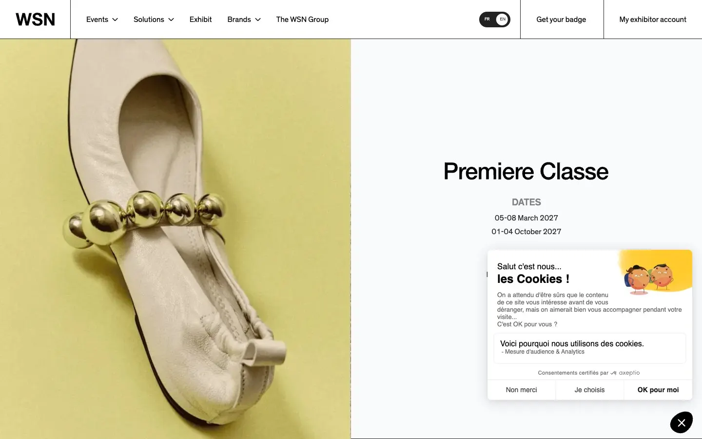 The website of Premiere Classe