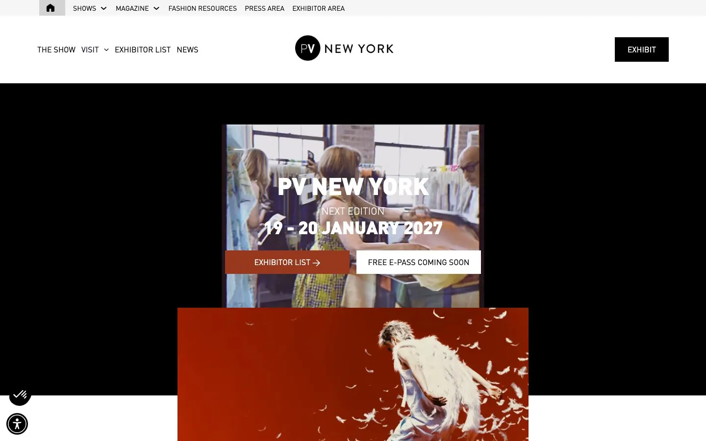 The website of Première Vision New York