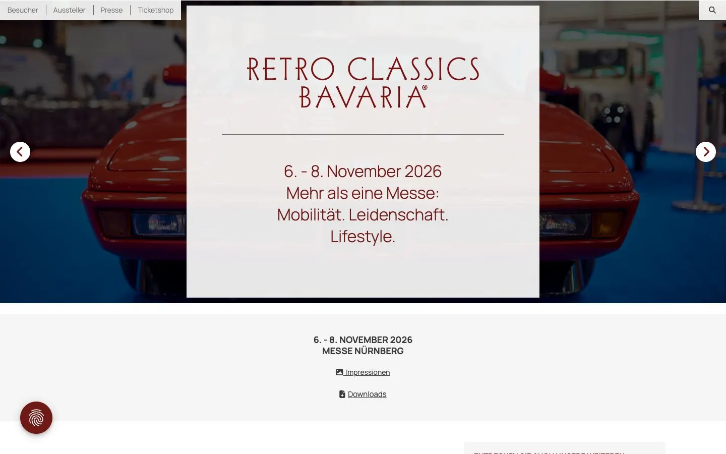 The website of Retro Classics Bavaria