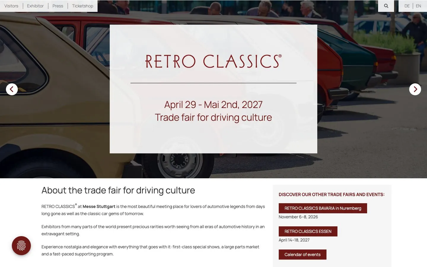 The website of Retro Classics