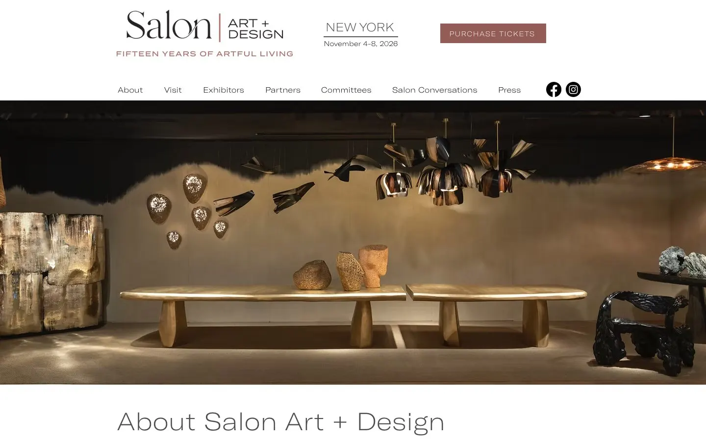 The website of Salon Art + Design