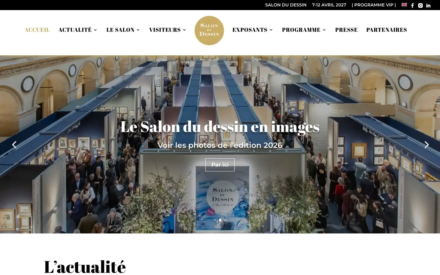 The website of Salon du dessin