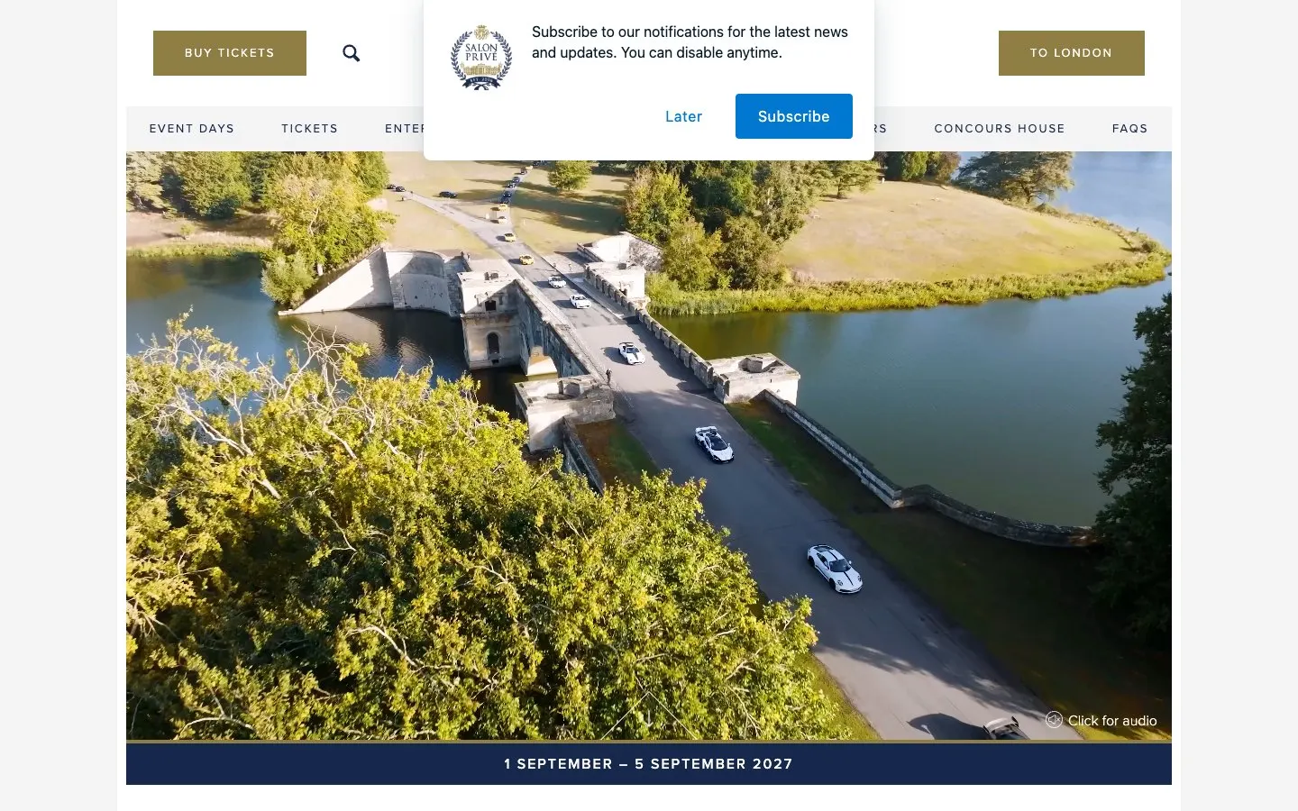 The website of Salon Privé
