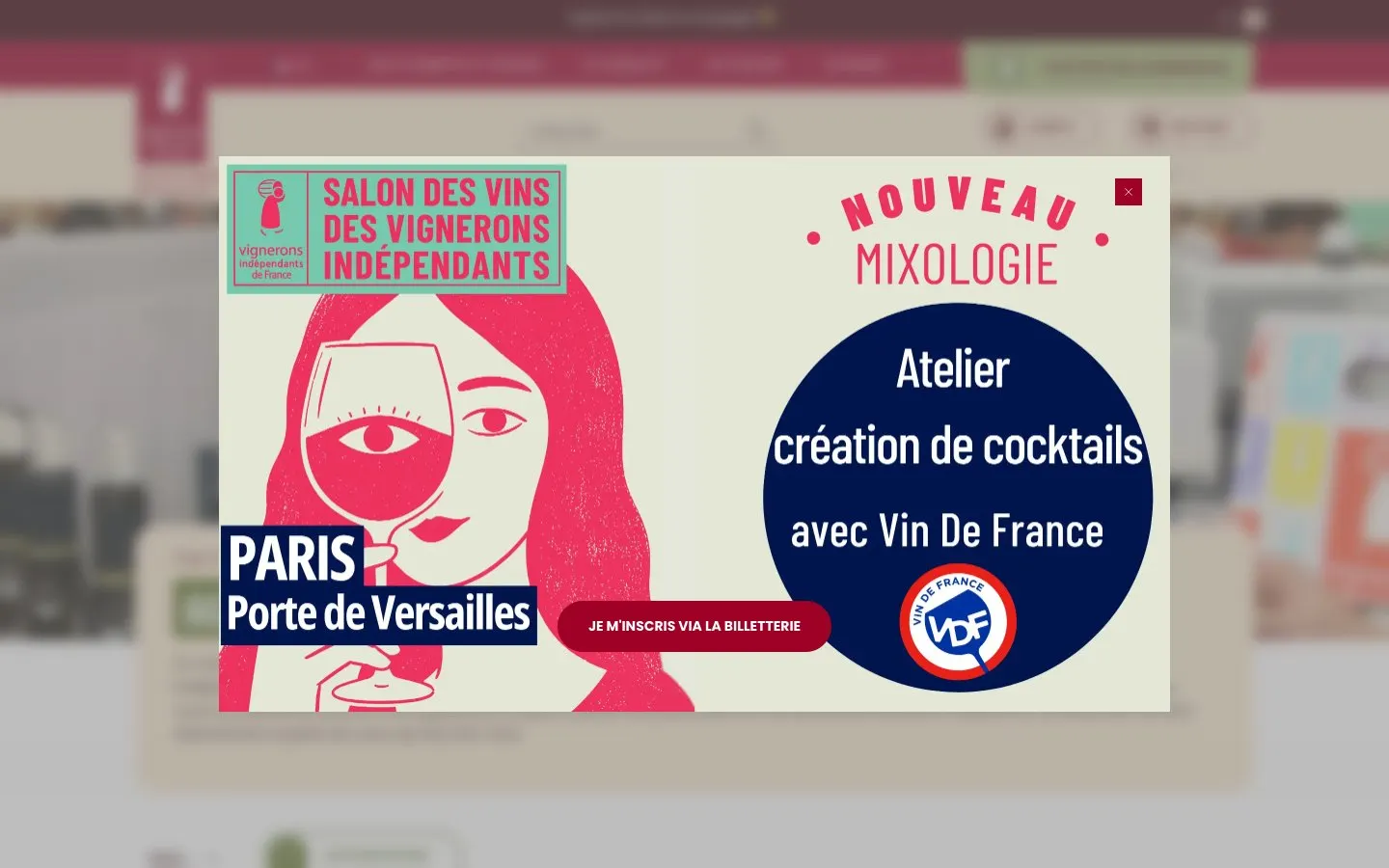 The website of Salon des Vins des Vignerons Indépendants – Paris Porte de Versailles