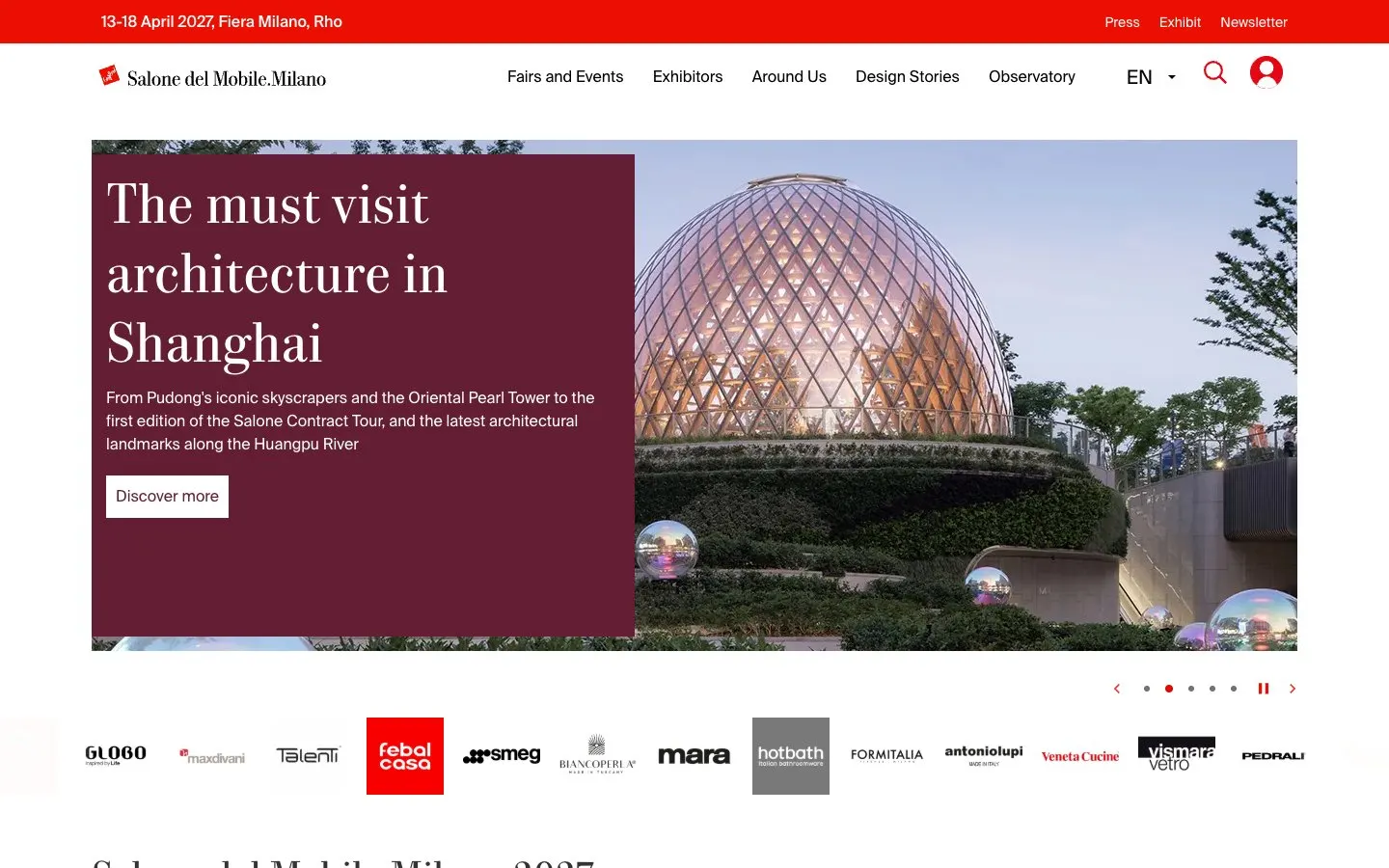 The website of Salone del Mobile.Milano