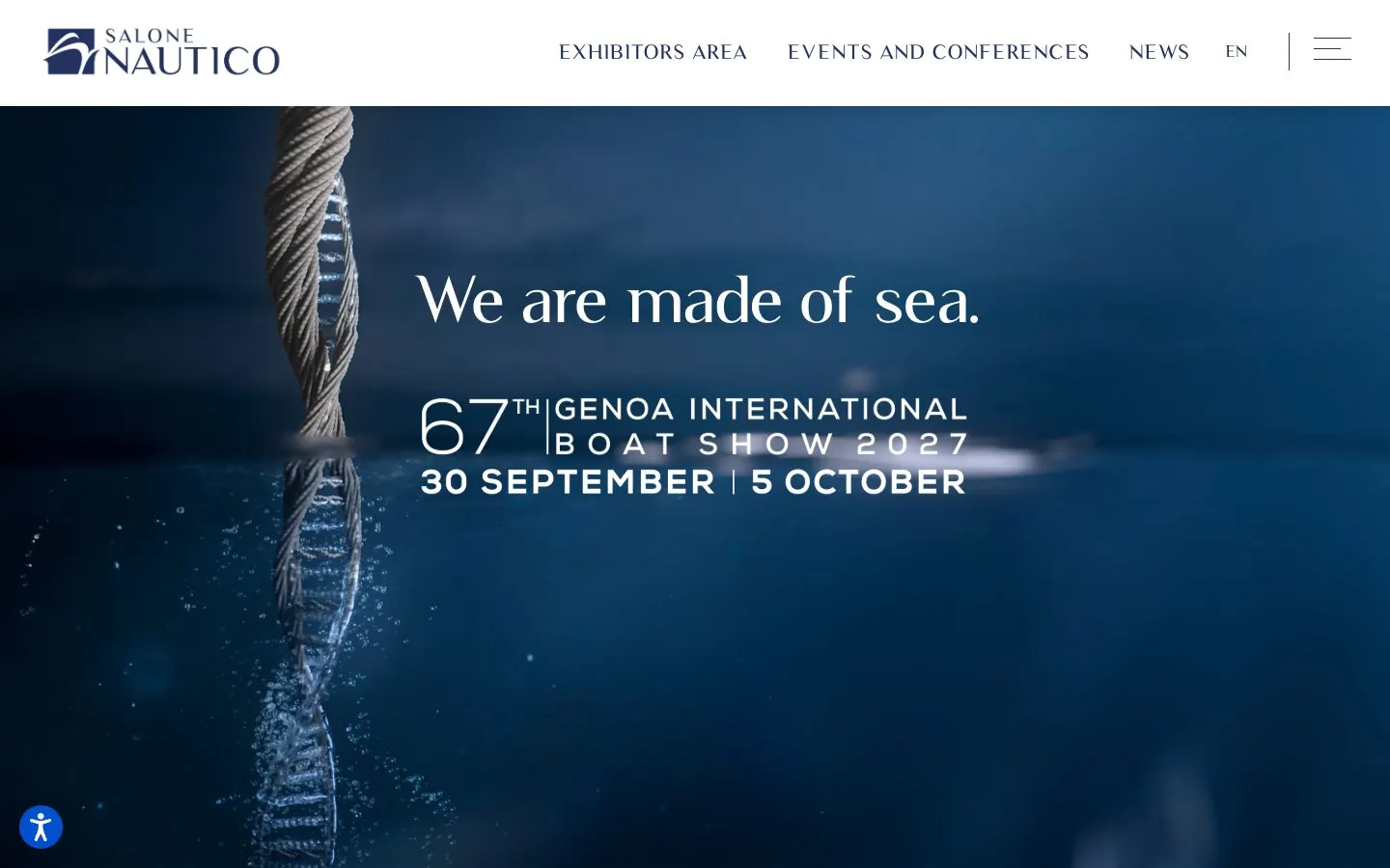 The website of Salone Nautico Internazionale di Genova