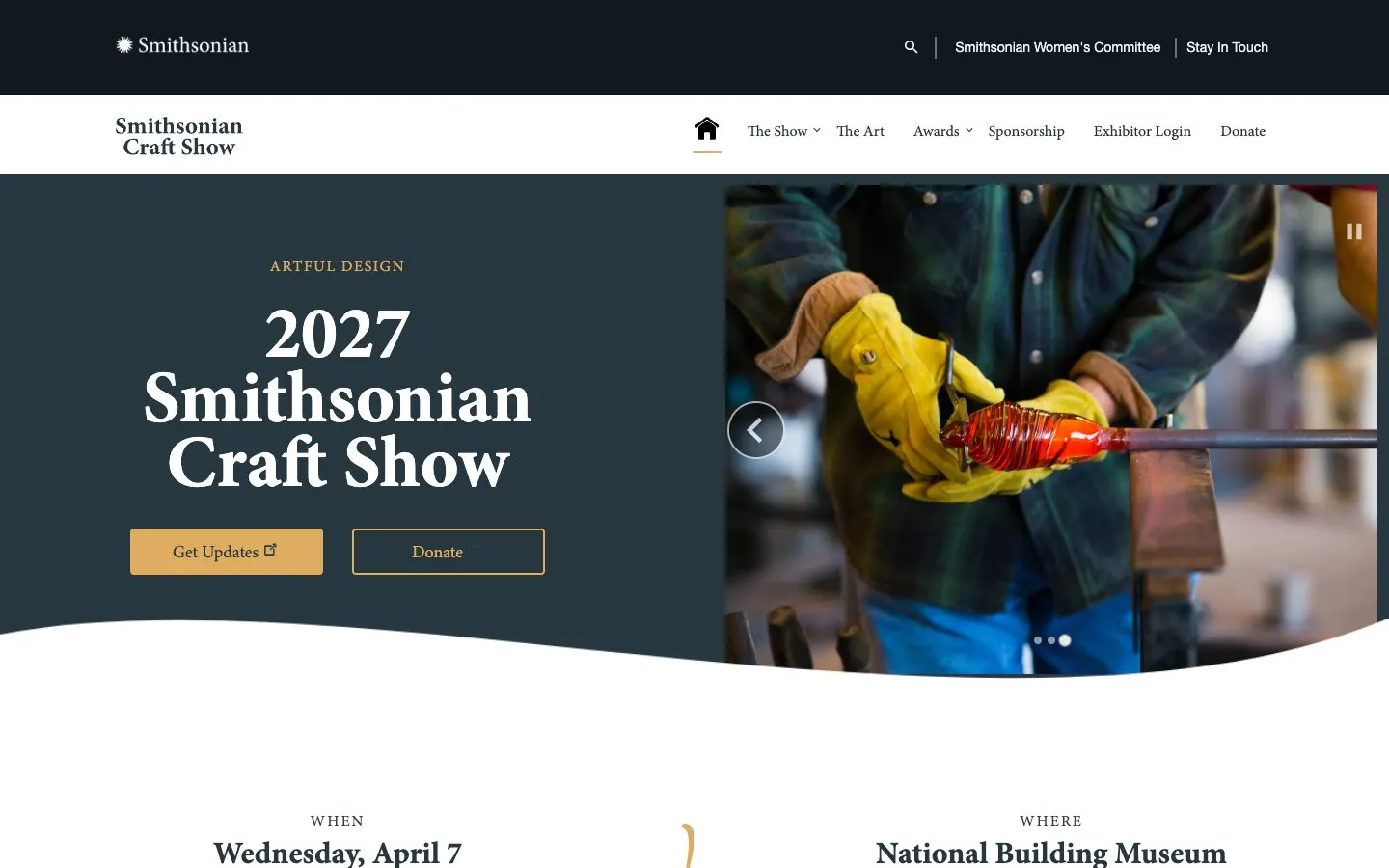 The website of Smithsonian Craft Show